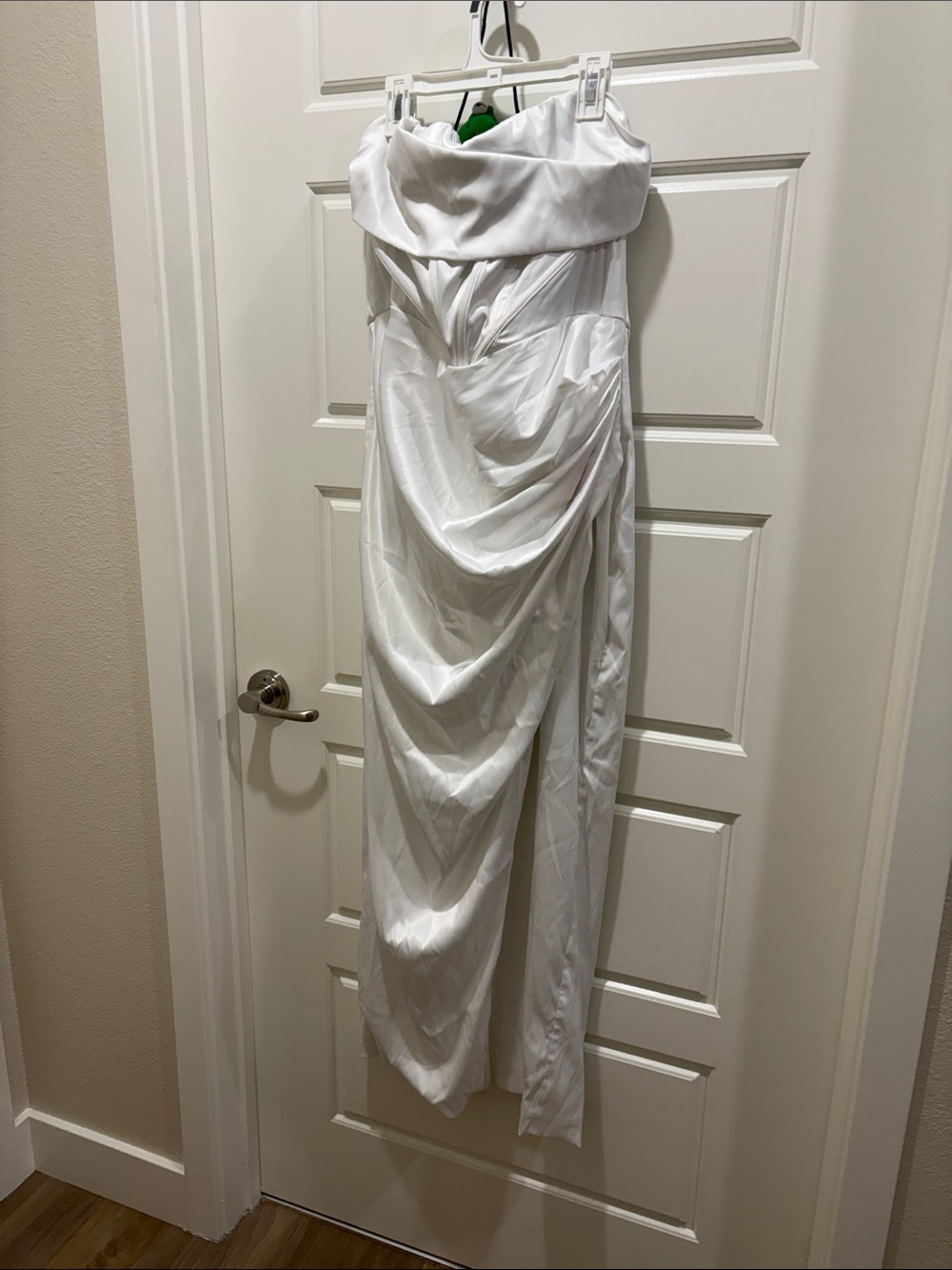 White Satin Sheen Dress